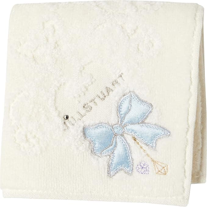 JILLSTUART タオルハンカチ（リボン刺繍デザイン）