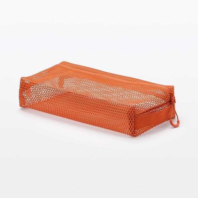 無印良品 立体メッシュケース（オレンジ）