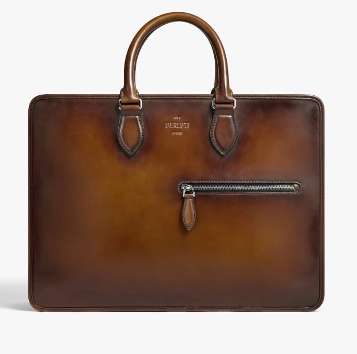 Berluti レザー ブリーフケース(ビジネスバッグ)